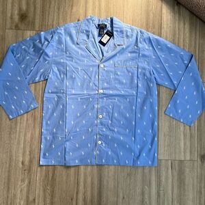 Polo Ralph Lauren Men's‎ Blue Big Man Long Sleeve Button Down Pajama Top NWT